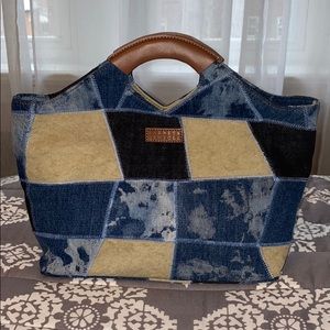 NWT Barney’s New York denim patchwork purse